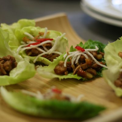 Peking duck and water chestnut