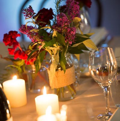 Wedding flowers on table