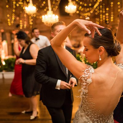 Wedding party dancing