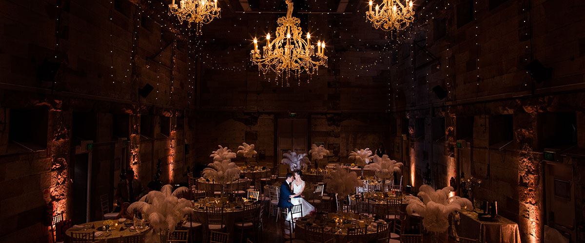 Bride and Groom in Wedding Venue